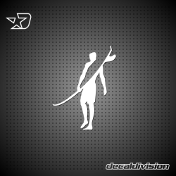 Surfer Silhouette Sticker